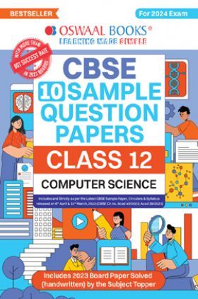 Oswaal CBSE Sample Question Papers Class 12 Computer Science Book Book (For Board Exams 2024)